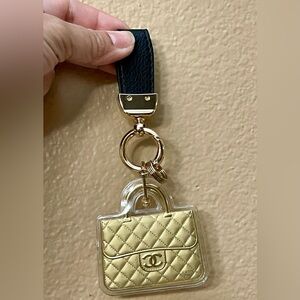 24K Coated Thin Metal Bag Charm - One side only